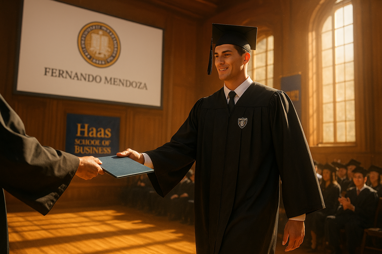 Raiders quarterback Fernando Mendoza receives Cal undergraduate degree at MBA ceremony