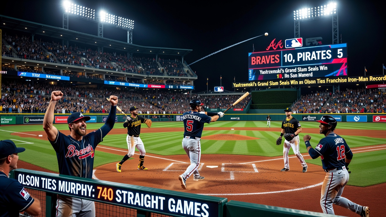 Yastrzemski's Grand Slam Seals Braves Win as Olson Ties Franchise Iron-Man Record