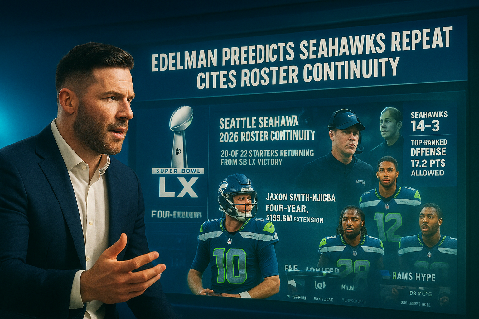 Edelman Predicts Seahawks Repeat, Cites Roster Continuity