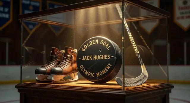 Jack Hughes clarifies initial remarks on Olympic golden goal puck at Hockey Hall of Fame